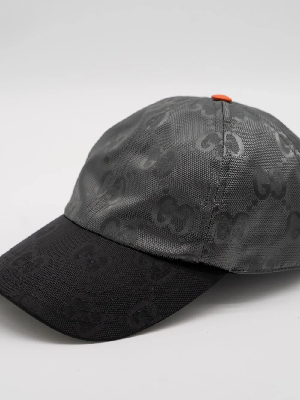 Gucci Men's Cap GG Math Nylon BLack Grey Orange Green size S 57cm